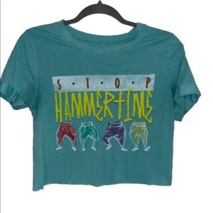 Lyric Stop Hammer time green cropped t-shirt women’s  small